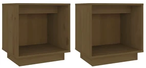 vidaXL Nachtkastjes 2 st 40x30x40 cm massief grenenhout honingbruin