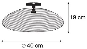 Oosterse plafondlamp zwart 40 cm - GlanOosters E27 rond Binnenverlichting Lamp