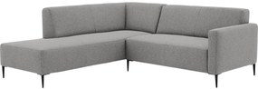 Goossens Bank Key West lichtgrijs, stof, 2-zits, modern design met ligelement links