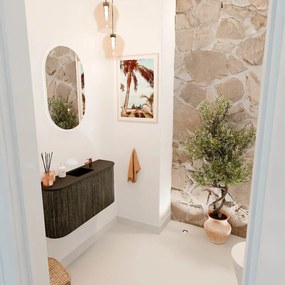 Mondiaz Joya 85cm toiletmeubel ronding links/rechts shadow met wastafel faye midden 1 kraangat urban