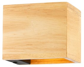 Set van 4 smart wandlamp eiken hout incl. Wifi G9 - Transfer