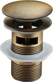 Mexen klik-klak stop met overloop, ronde antieke brons - 79920-30
