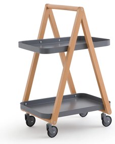 Dressoir met 2 planken van beukenhout en metaal Osmen