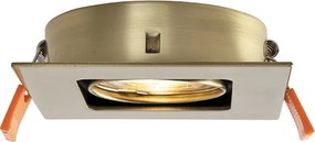 Smart inbouwspot messing vierkant incl. wifi GU10 - Artemis
