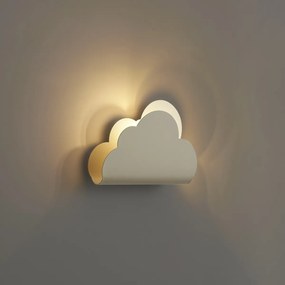 Kinder wandlamp beige wolk met zon - Cloudy
