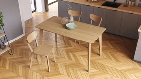 ROXY Onderstel naturel eik, 150cm/80cm - RETRO KEUKEN-/DININGTAFEL - rechthoekige houten tafel