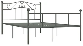 vidaXL Bedframe metaal grijs 140x200 cm