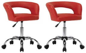 vidaXL Eetkamerstoelen 2 st kunstleer rood