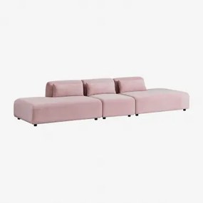 Fogler 3-delige Modulaire Dubbele Chaise Bank Corduroy Roze Wijn - Sklum