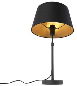 Tafellamp zwart met kap zwart met goud 35 cm - Parte Modern E27 cilinder / rond rond Binnenverlichting Lamp