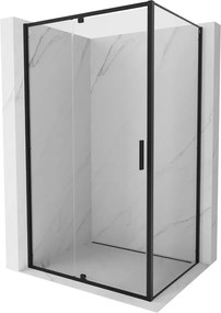 Mexen Exo scharnierende douchecabine 140 x 90 cm, transparant, zwart - 819-140-090-70-00