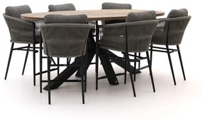 Bellagio Mineo/ROUGH-Y Ellips 240cm high dining tuinset 7-delig