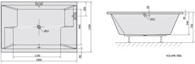 Polysan Dupla ligbad 180x120x54cm wit