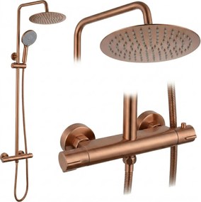Doucheset zonder uitloop met thermostaat Rea Lungo Copper Brush