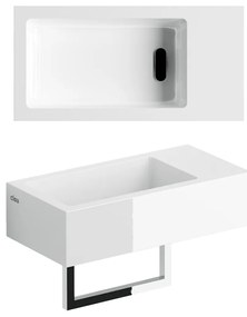 Clou Flush 3 fontein mineraalmarmer 36cm rechts en handdoekhouder wit glans