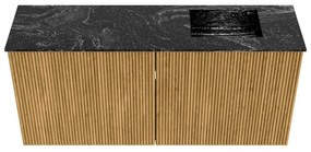Mondiaz Joya DLux 90cm toiletmeubel oak met wastafel faye rechts 1 kraangat lava