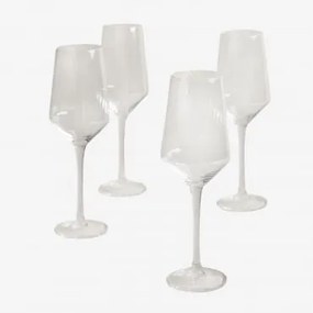 Set van 4 kristallen wijnglazen 40cl Katlin Transparant - Sklum