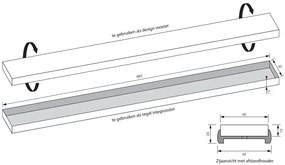 Brauer los multifunctioneel tegelinlegrooster 90cm zwart mat