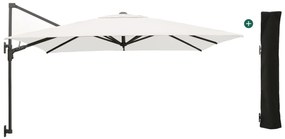Parasol Shadowline muurparasol | Inclusief hoes | Vierkant | 250x250cm | Met draaihendel | Grijs/Antraciet | Kees Smit Tuinmeubelen