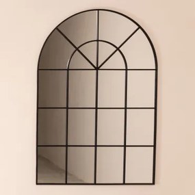 [*] Wandspiegel In Metaal Met Venstereffect 90x135 Cm Paola Zwart - Sklum
