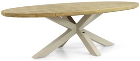 Dining Tuintafel ovaal 280 x 130 cm Aluminium/Teak Taupe Santika Diogo