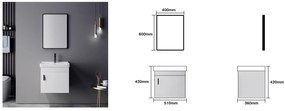 Badstuber Alpha wit wastafelmeubel 50cm met spiegel