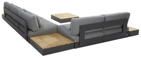 4 Seasons Outdoor Ibiza platform loungeset XL met hoek- en salontafel  Loungeset    houtkleur weerbestendig