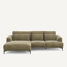 XL hoekbank links in linnen fluweel, MARSILE