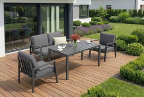 Zakintos Apetito 4 antraciet aluminium set Garden Point