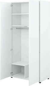 Kledingkast Concept Pro Lenart, Wit, 218x101x55cm, 95 kg, Kledingkast deuren: Met scharnieren, Aantal planken: 2, Aantal planken: 2
