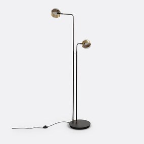 Vloerlamp met 2 armen, glas en metaal, Botello