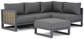 Hoek loungeset 4 personen Aluminium/wicker Grijs Santika Furniture Santika