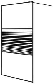vidaXL Inloopdouchewand 115x195 cm transparant ESG-glas zwart