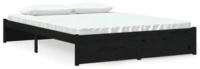 vidaXL Bedframe massief hout zwart 160x200 cm