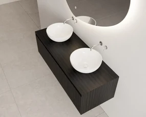 Gliss Design Timotheus badmeubel met ribbelfront 120cm black veneer