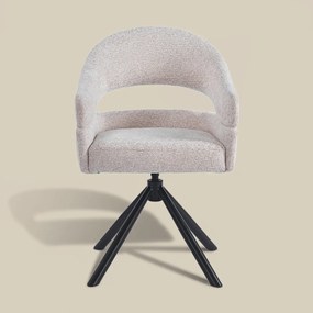 Eetkamerstoel Met Open Rug Beige Zwart