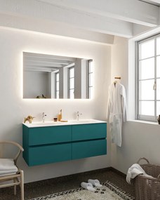 Mondiaz Vica 120cm badmeubel smag 4 lades wastafel Moon dubbel met 2 kraangaten