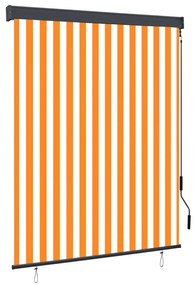 vidaXL Rolgordijn voor buiten 140x250 cm wit en oranje