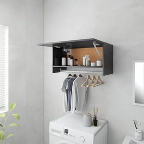 vidaXL Kledingkast 70x32,5x35 cm spaanplaat hoogglans grijs