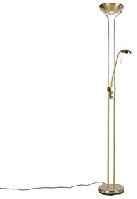 Vloerlamp goud met leeslamp incl. LED en dimmer - Diva 2