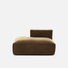 Loungebank element links voor modulaire bank, vintage ribfluweel, SEVEN