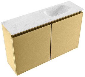 Mondiaz Ture DLux toiletmeubel 80cm oro met wastafel opalo rechts zonder kraangat