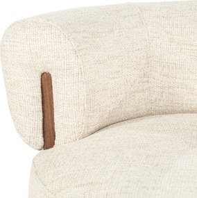 Fauteuil Met Hout Draaibaar Beige
