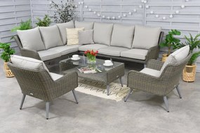 Tuinmeubelen Bilbao Hoek 7 Tuinpunt grijs