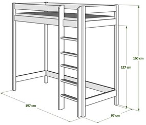 Kinderen Grijs Hoogslaper - Bobby Voor Kinderen Kinderen Junioren 5059914014004 Children's Beds Home, 160x80, Geen Children's Beds Home Dennenhout