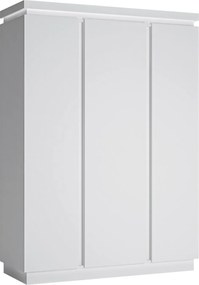 Kledingkast Feldeli 115, Wit, Glanzend wit, 217x156x60cm, 172 kg, Kledingkast deuren: Met scharnieren