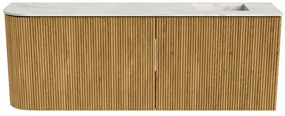 Mondiaz Joya DLux 110cm toiletmeubel ronding links oak met wastafel faye rechts 1 kraangat ostra