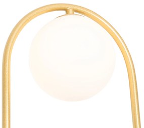 Art Deco wandlamp goud met wit glas - Isabella Art Deco, Design G9 ovaal Binnenverlichting Lamp