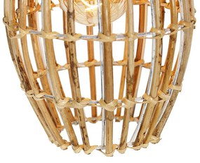 Hanglamp bamboe met wit rond 3-lichts - Canna Capsule Landelijk E27 Binnenverlichting Lamp