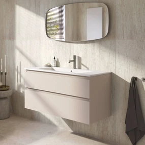 Ben Tendenza voorgemonteerd badmeubel incl. glans witte keramische wastafel 102,7x46x61,5cm zand
